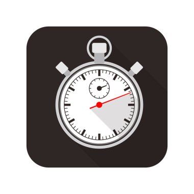 Kronometre saat düz moda simgesi tasarımı, saat simgesi, vektör