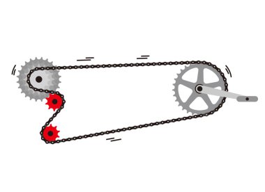 basit Bisiklet zinciri ile cogwheels. Vektör çizim