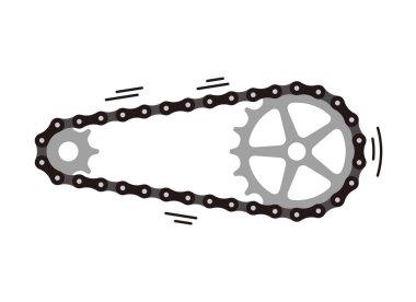 basit Bisiklet zinciri ile cogwheels. Vektör çizim