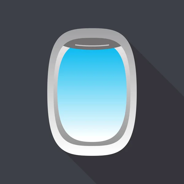 Plane Window Flat Icon Design Vector Illustration — Stock Vector