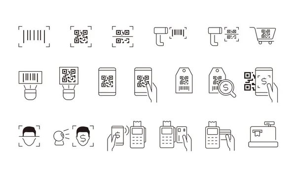 Betalingsmethode Icoon Set Vector Illustratie — Stockvector