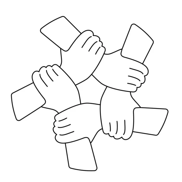 Vijf Man Schudden Handen — Stockvector