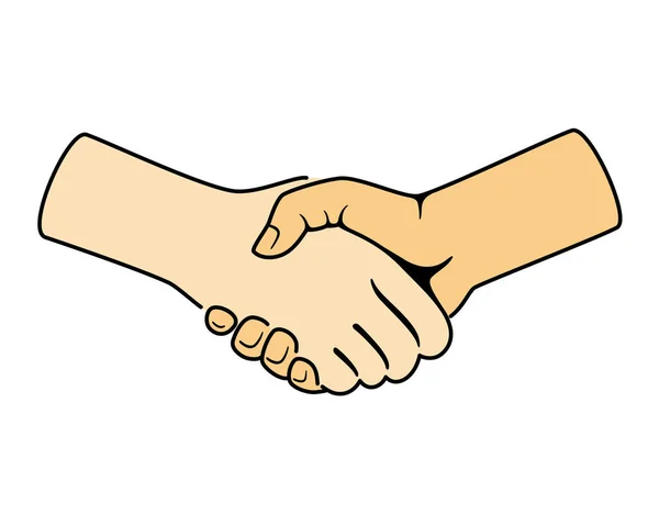 Shaking Hands White Background Vector Illustration — ストックベクタ