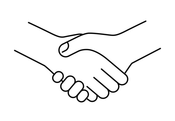 Shaking hands, white background, vector illustration