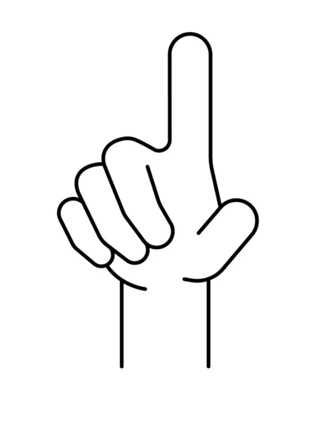 Finger Touching Thin Line Icon Vector Illustration — Stock Vector