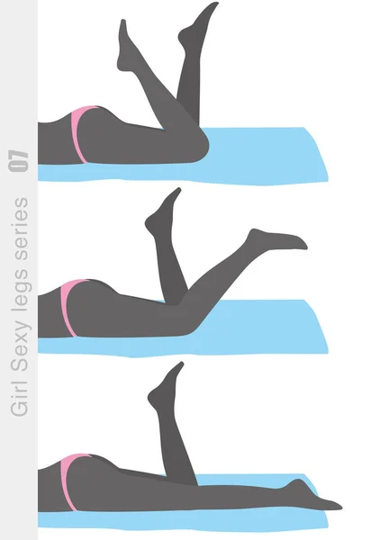 性感女孩腿系列 女人躺在毛巾载体上 — 图库矢量图片