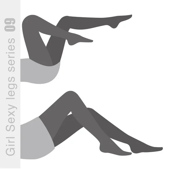 Sexy Junge Mädchen Bein Serie Vektor Illustration Weißer Hintergrund — Stockvektor