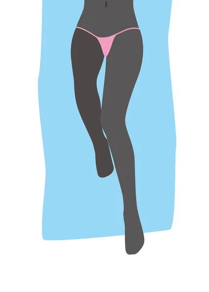 セクシーな女の子の脚シリーズ タオル ベクトルに横たわる女 — ストックベクタ