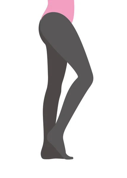 Sexy Junge Mädchen Bein Serie Vektor Illustration Weißen Hintergrund — Stockvektor