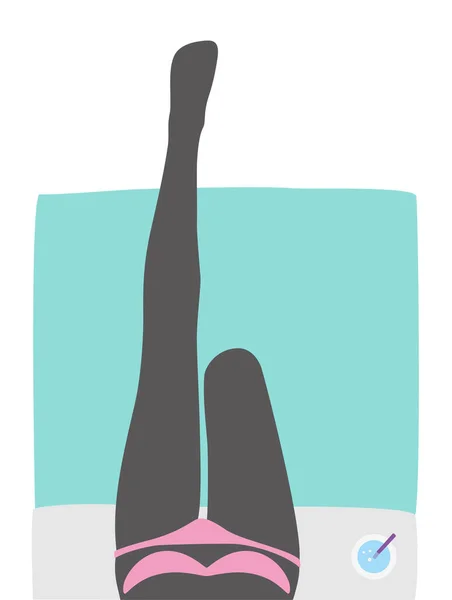 セクシーな女の子の脚シリーズ タオル ベクトルに横たわる女 — ストックベクタ