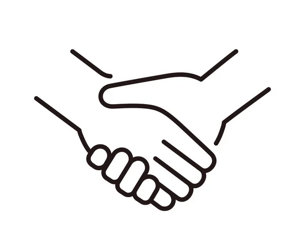 Shaking Hands White Background Vector Illustration — ストックベクタ