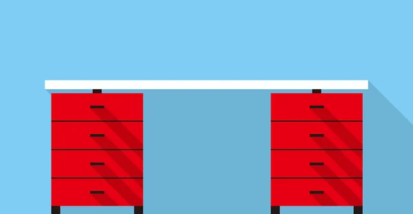 Одномісний Стіл Дизайном Плоского Значка Ящика Синій Колір Фону Світло — стоковий вектор