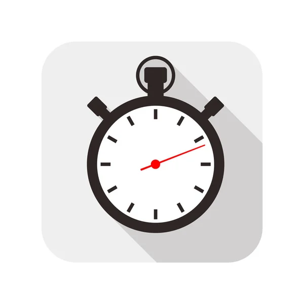 Stopwatch Klok Platte Mode Pictogram Ontwerp Horloge Pictogram Vector — Stockvector