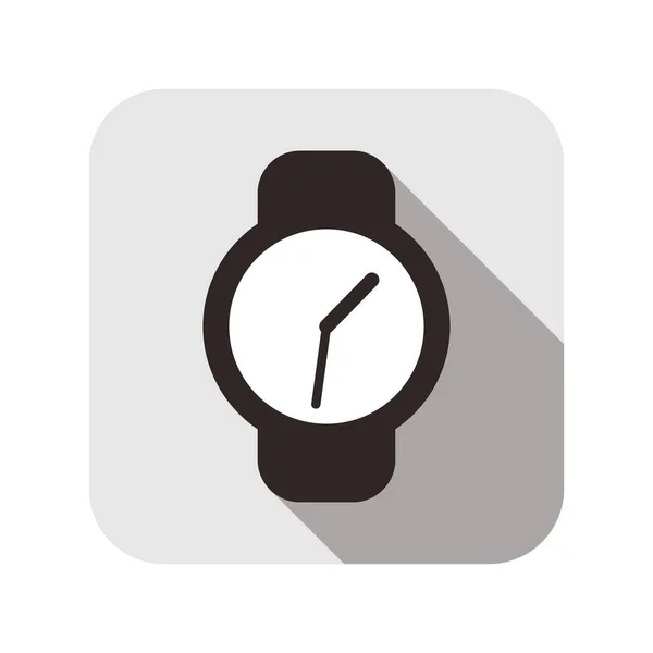 Slim Horloge Met Tijdklok Het Scherm Vectorillustratie — Stockvector