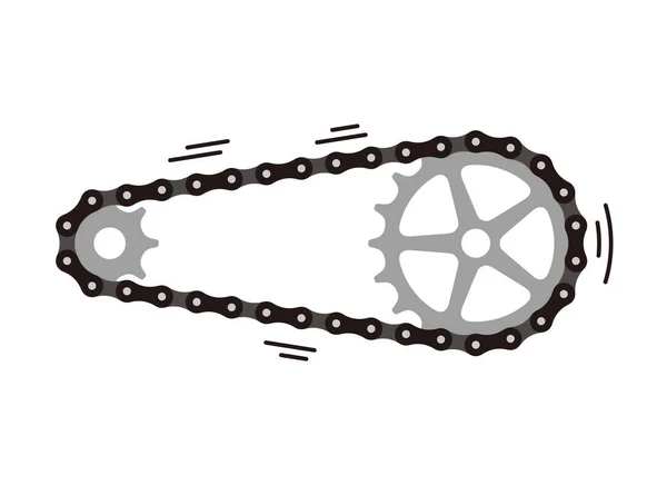 Simple Bike Chain Cogwheels Vector Illustration — Stock Vector