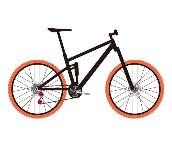 Bicicleta Montanha Cheio Suspensão Vetor Simplificado Ilustração — Vetor de Stock
