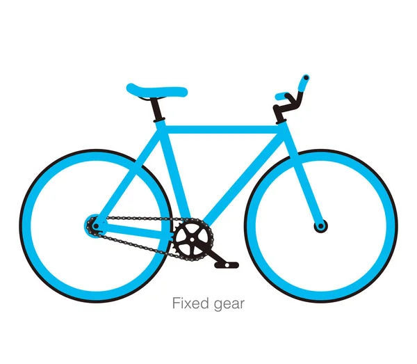 Illustration Vectorielle Simple Vélo Pignon Fixe Plat — Image vectorielle