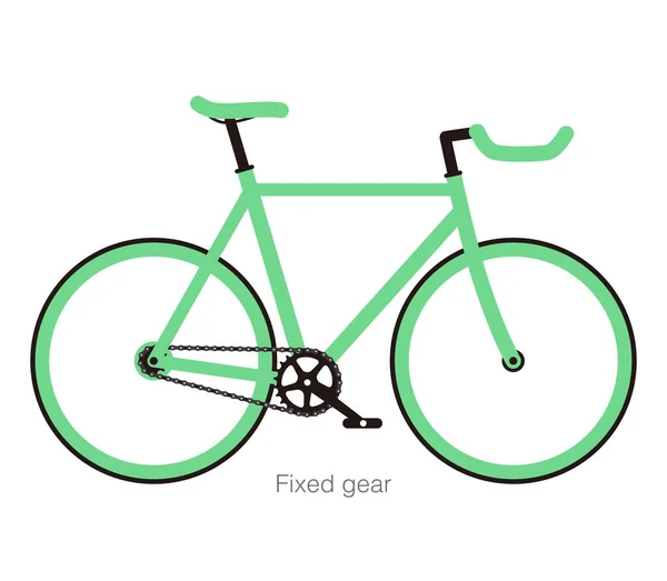 Einfach Flach Fixed Gear Fahrrad Vektor Illustration — Stockvektor