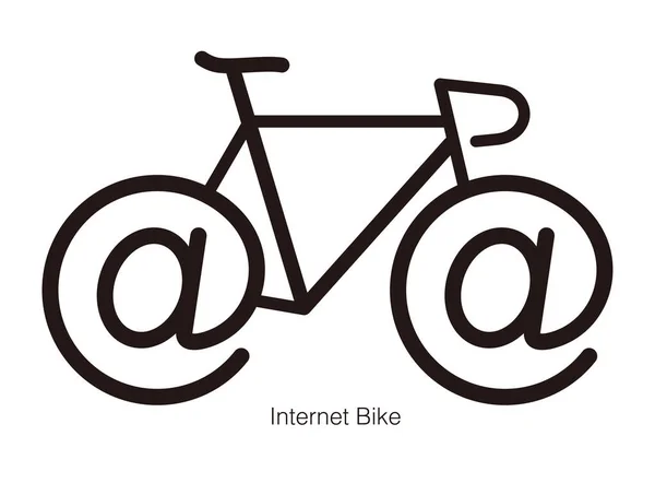 Ilustração Vetor Design Internet Simples Bicicleta Plana — Vetor de Stock