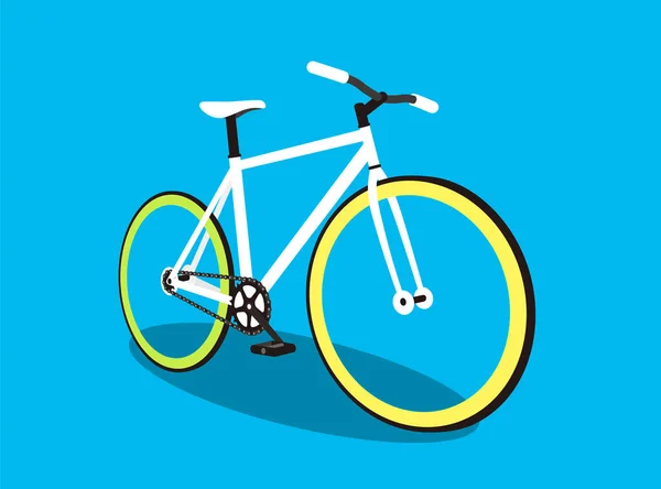 Simple Flat Fixed Gear Bicycle Vector Illustration — Stock Vector