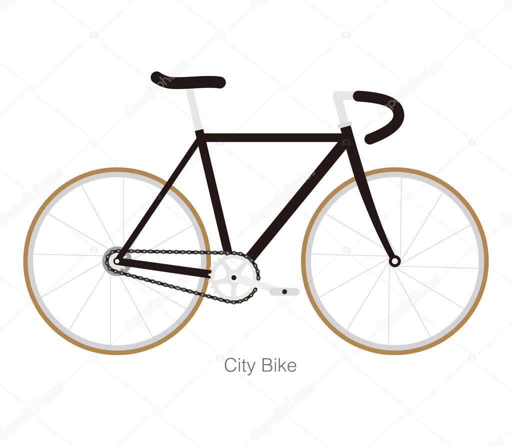 Simplified vector city bike, move fast illustration
