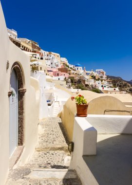 santorini, Yunanistan'ın renkli binaların