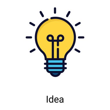 idea bulb color line icon isolated on white background