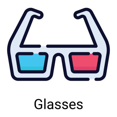 eye glasses color line icon isolated on white background