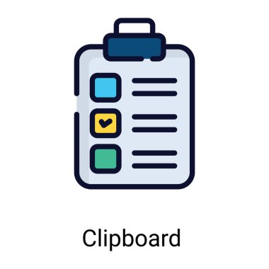 clipboard color line icon isolated on white background