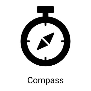 compass glyph icon isolated on white background