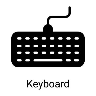 keyboard glyph icon isolated on white background