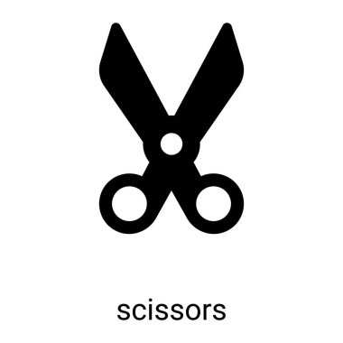 scissors, cut glyph icon isolated on white background