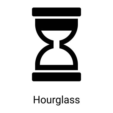 sand clock, hourglass glyph icon isolated on white background