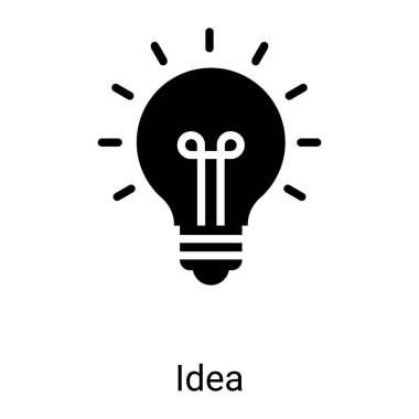 idea bulb glyph icon isolated on white background