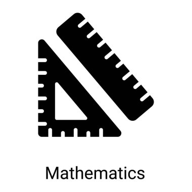 ruler, scale glyph icon isolated on white background