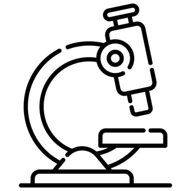 Mikroskop Hattı Simgesi Beyaz Arkaplanda İzole Edildi