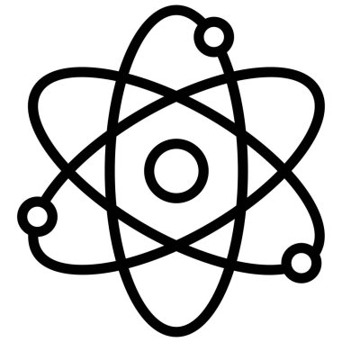 Atom Çizgisi Simgesi Beyaz Arkaplanda İzole Edildi