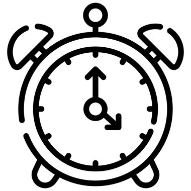 alarm clock line icon isolated on white background