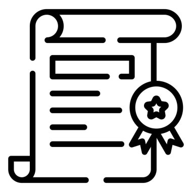 diploma line icon isolated on white background