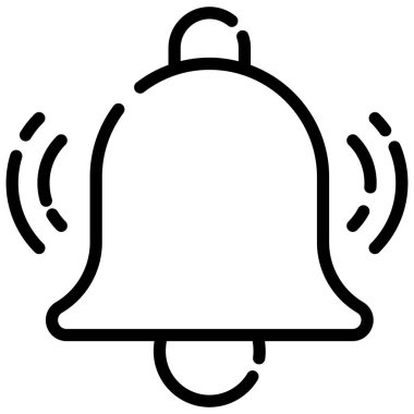 alarm, bell line icon isolated on white background 