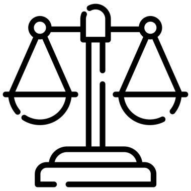 balance scale line icon isolated on white background