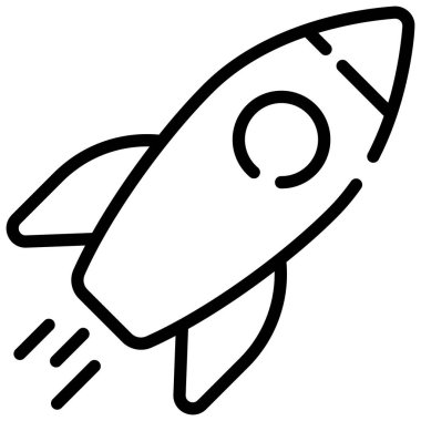 startup, launch line icon isolated on white background