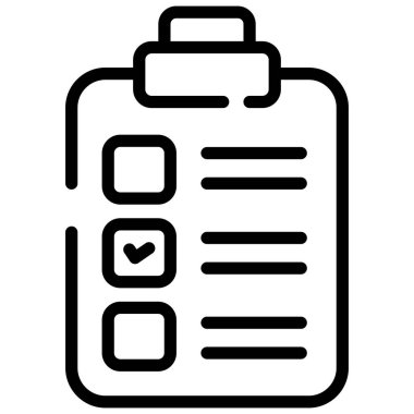 clipboard line icon isolated on white background