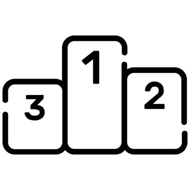 competition, positions line icon isolated on white background