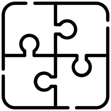 puzzle line icon isolated on white background