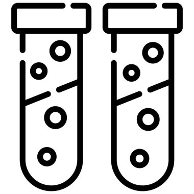 test tube line icon isolated on white background
