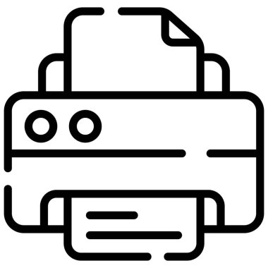 Yazıcı Satırı Simgesi Beyaz Arkaplanda İzole Edildi