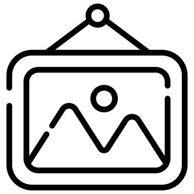 image frame line icon isolated on white background