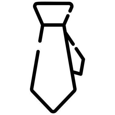 tie, neck tie line icon isolated on white background