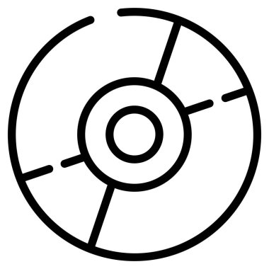 disc, CD line icon isolated on white background